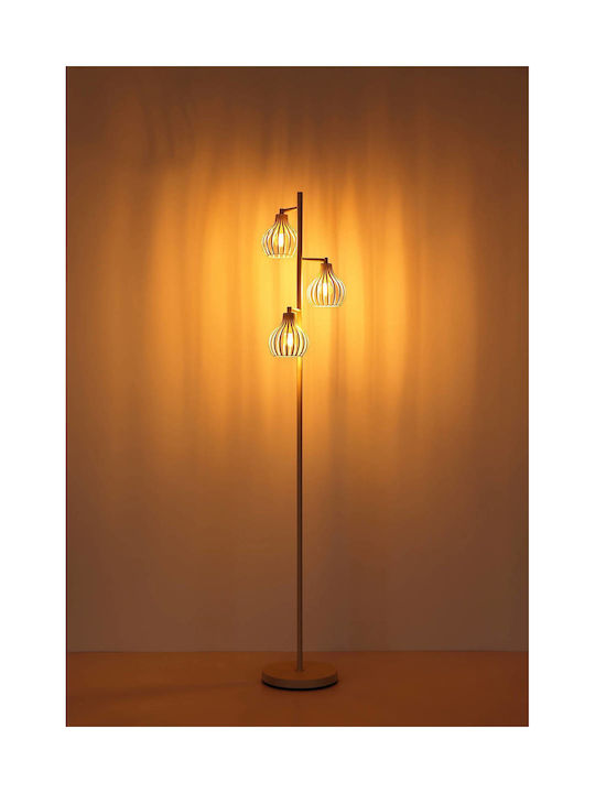 Globo Lighting Floor Lamp H161cm with Lamp Bulb Base E14 Beige
