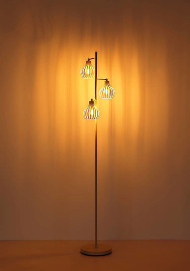 Globo Lighting Floor Lamp H161cm with Lamp Bulb Base E14 Beige
