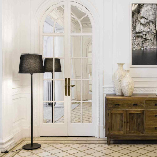 Faro Barcelona Savoy Stehleuchte H160xB42cm. mit Fassung für Lampe E27 Schwarz