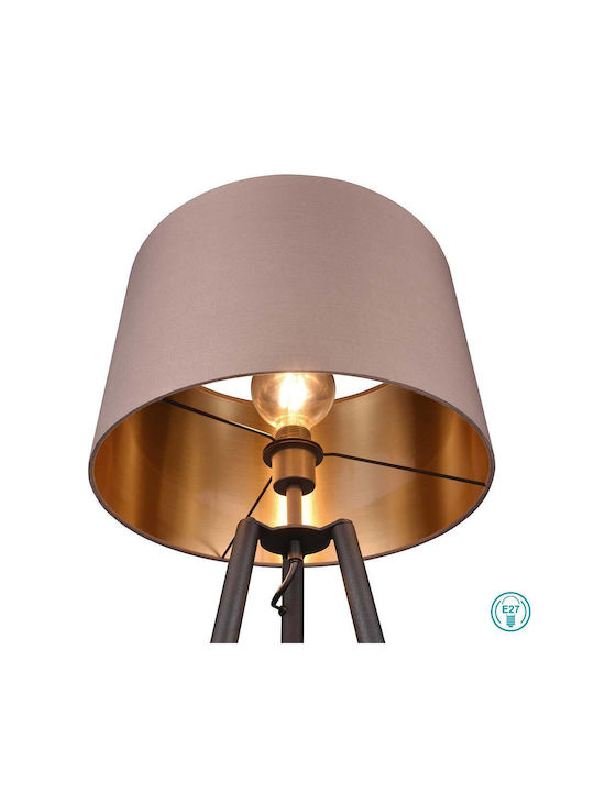 Trio Lighting Floor Lamp H152xW57cm. with Socket for Bulb E27 Black