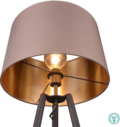 Trio Lighting Floor Lamp H152xW57cm. with Socket for Bulb E27 Black
