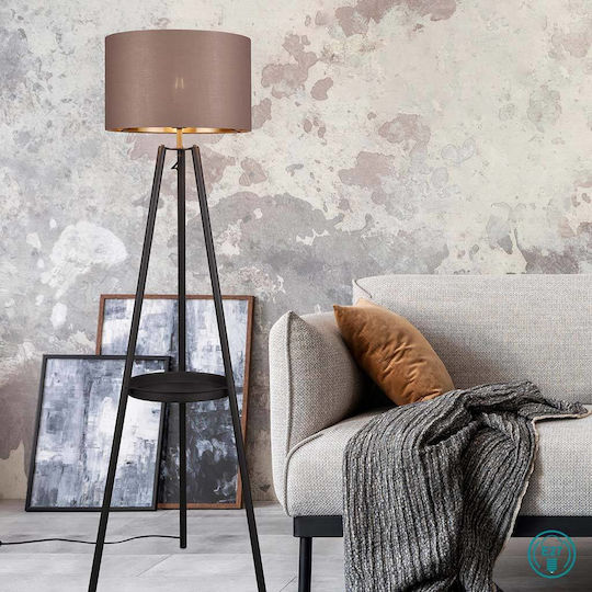 Trio Lighting Floor Lamp H152xW57cm. with Socket for Bulb E27 Black