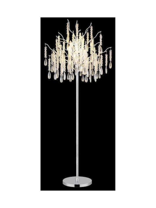 Globo Lighting Флоресцентна Лампа За Под Височина 165см С Цокъл За Крушка E14 Сребриста
