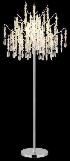 Globo Lighting Floor Lamp Height 165cm with Lamp Bulb Base E14 Silver