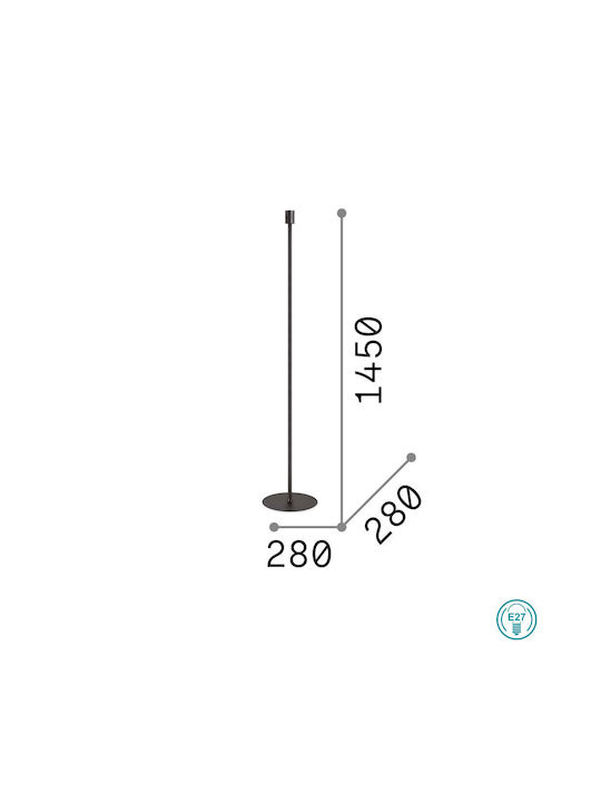 Ideal Lux Set Up MPT Φωτιστικό Δαπέδου Υ145xΜ28εκ. με Ντουί για Λαμπτήρα E27 Χρυσό