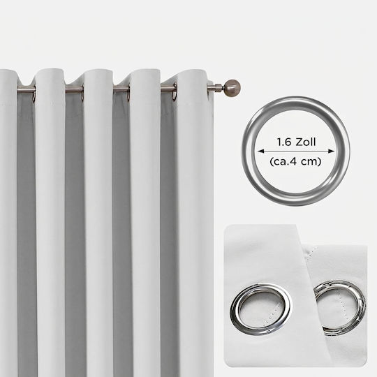 Joydeco Συσκότισης Παραθύρου με Τρουκς Gray 132x158εκ.