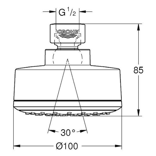 Grohe Tempesta Cosmopolitan 100 Duschkopf Κεφαλή Ντουζ