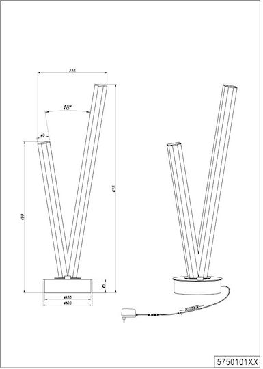 Cinque Dekorative Lampe Silber