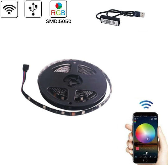 Arrango Waterproof Smart LED Strip USB 5V RGB Light 5m SMD5050 Type with Power Supply