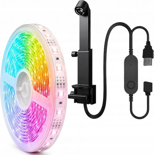 Verk Group Ταινία LED Τηλεόρασης USB 5V 2.5m με Τροφοδοτικό & Τηλεχειριστήριο