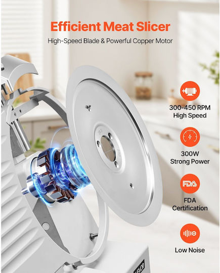 Vevor Ham Slicer with 250mm Blade Diameter Cutting Disc 42.8x37x16.85cm