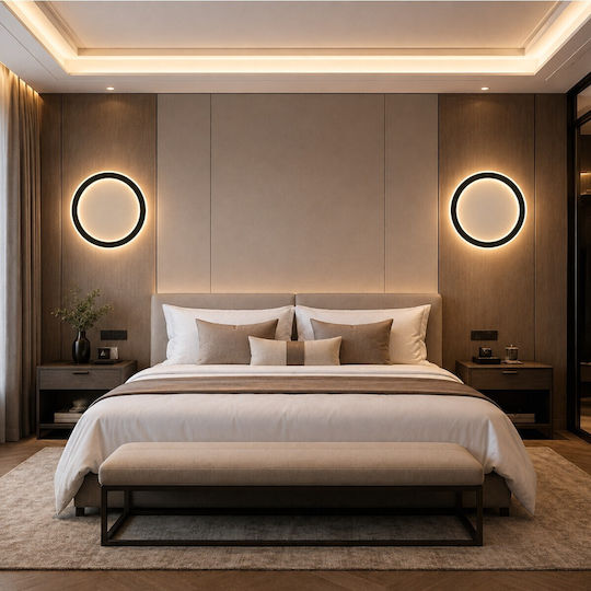 VenCore Lampă de Perete Modernă cu LED Integrat și Lumină Albă Reglabilă Neagră 21x5cm