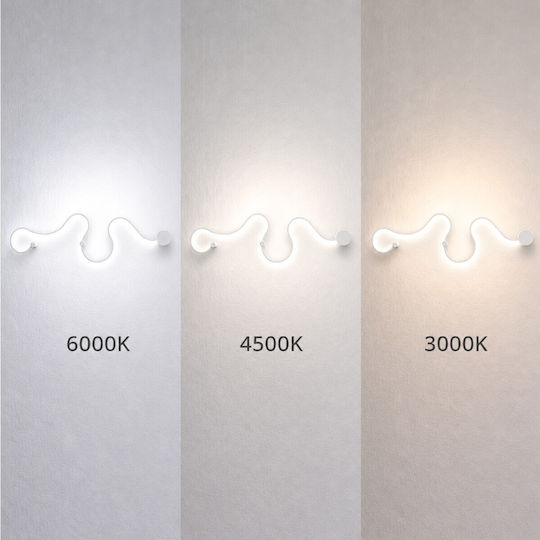 VenCore Modern Wall Lamp with Integrated LED and Adjustable White Light 33x6cm