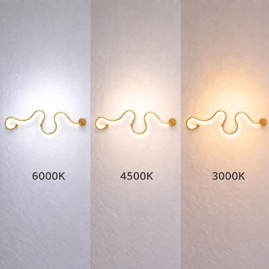 VenCore Modern Wall Lamp with Integrated LED and Adjustable White Light Gold 33x6cm