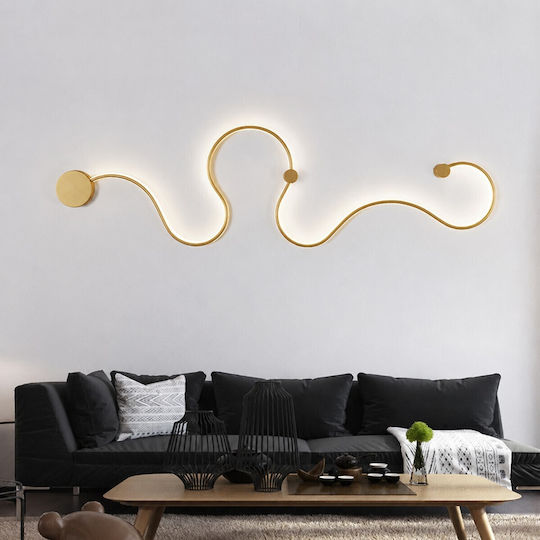 VenCore Modern Wall Lamp with Integrated LED and Adjustable White Light Gold 33x6cm