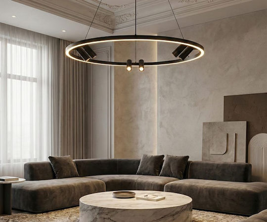 Luma Circular Black LED Ceiling Light with Warm White Light