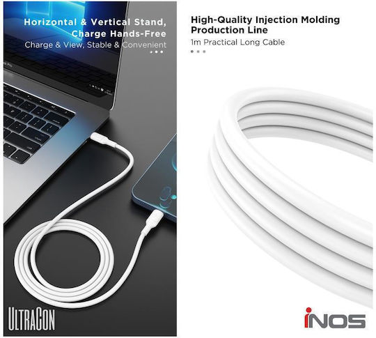 iNOS USB 2.0 Cable USB-C male - USB-C 100W Λευκό 1m