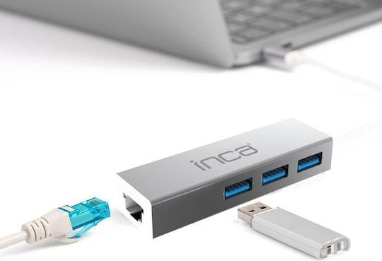 Inca IUSB-03TX Netzwerkadapter USB-C mit Verkabelt Verbindung Gigabit Ethernet
