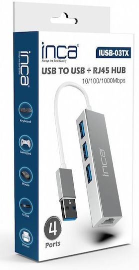 Inca IUSB-03TX Netzwerkadapter USB-C mit Verkabelt Verbindung Gigabit Ethernet