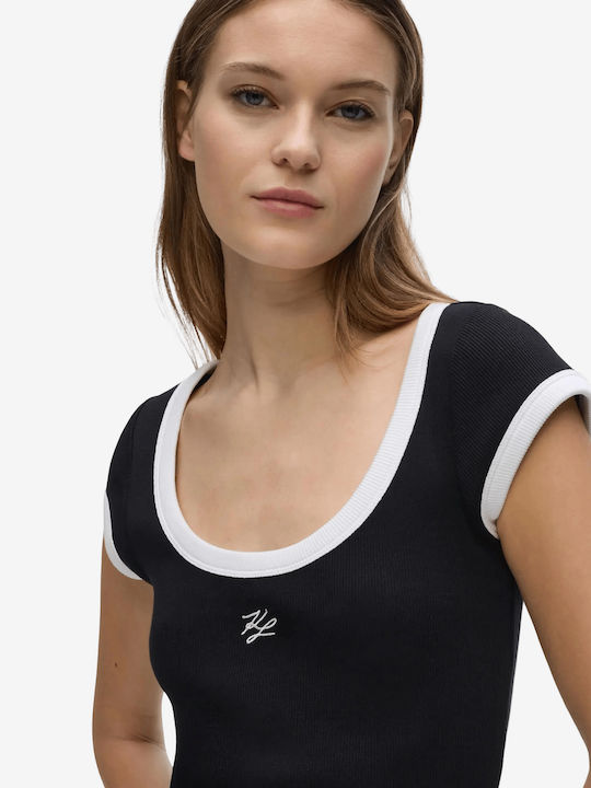 Karl Γυναικείο T-shirt Μαύρο
