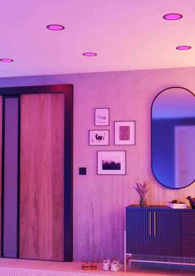 Eglo Fueva Mount Ceiling Light Bathroom 16.8cm Silver with Integrated LED