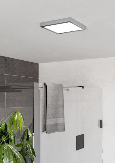 Eglo Bathroom Ceiling Light 22cm Silver with Integrated LED