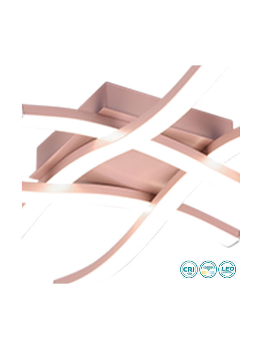 Trio Lighting Route Ceiling Mount Light 46cm Rose Gold with Integrated LED