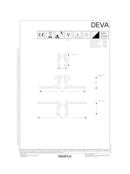 Ideal Lux Luminiță De Tavan Montată Neagră