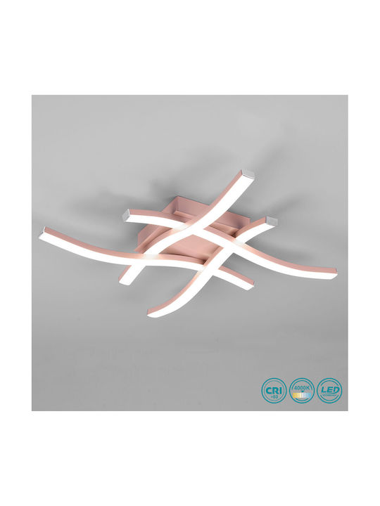 Trio Lighting Route Ceiling Mount Light 46cm Rose Gold with Integrated LED