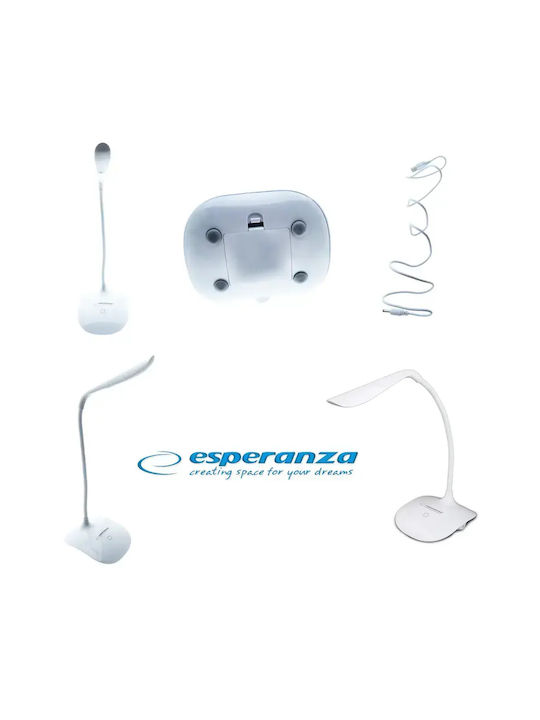 Esperanza Acrux LED Office Lamp with Flexible Arm in White Color