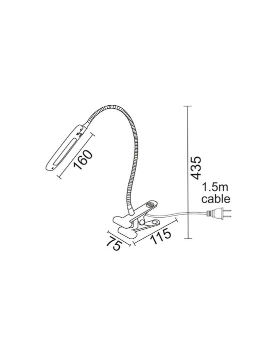 Aca Baz2 LED Schreibtischlampe mit flexiblem Arm und Clip in Rosa Farbe