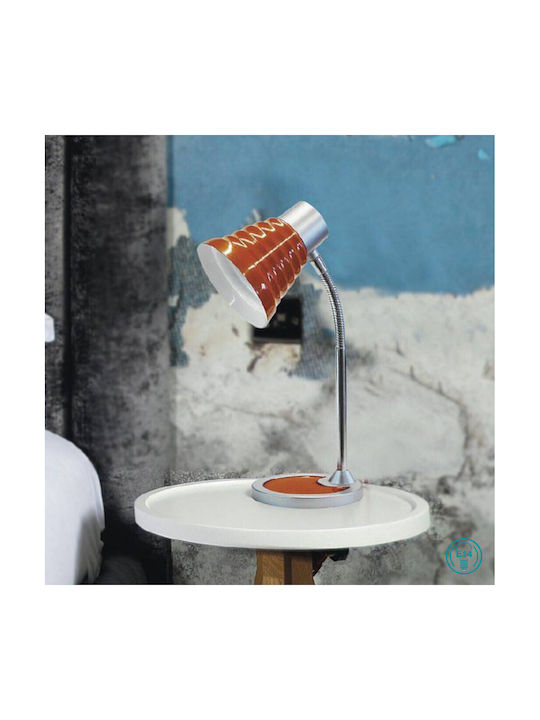 Fan Europe Leonardo Schreibtischlampe mit flexiblem Arm für Fassung E14 in Orange Farbe