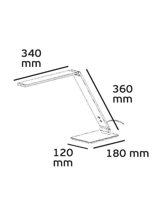 VK Lighting LED Φωτιστικό Γραφείου Αναδιπλούμενο σε Γκρι Χρώμα