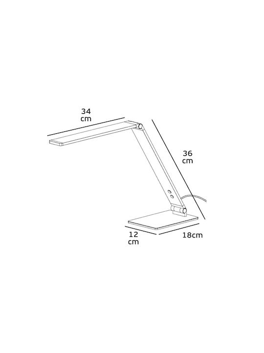 VK Lighting LED Φωτιστικό Γραφείου Αναδιπλούμενο σε Γκρι Χρώμα