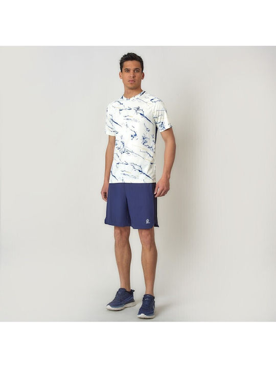 Tricou sport Off White/navy