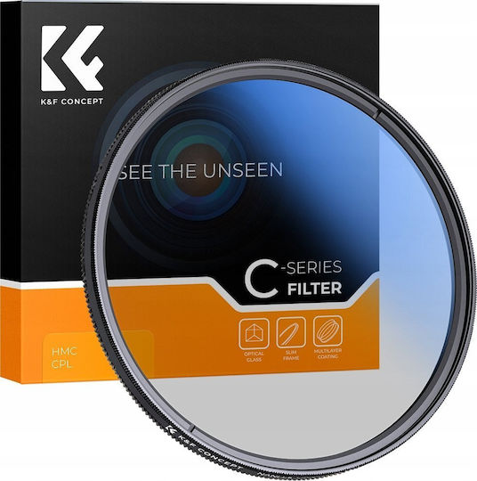 K&F Concept Филтър CPL / HD / Цветен / PL Диаметър 58mm с Покритие HMC (Multi-Coated) за Фотографски Обективи