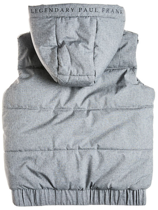 Waterproof Kids Casual Sleeveless Short Jacket with Lining Grey
