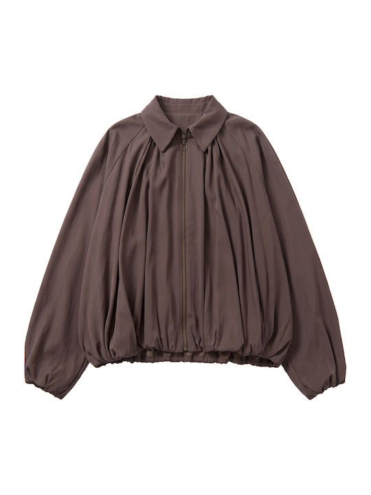 Langes Damenjacke für Winter Braun