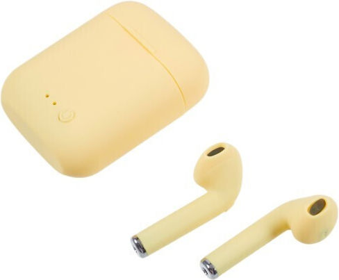 i7 Mini TWS Earbud Bluetooth хендсфри Слушалки с Кутийка за Зареждане Жълт