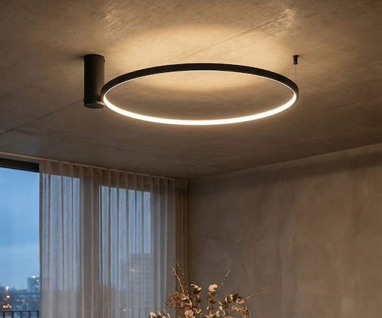 Luma Lumină De Tavan Montată 40 Cm Neagră Cu LED Integrat