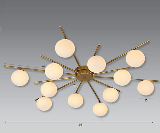 Luma Luma Mount Ceiling Light 95cm Gold with G9 Lamp Adapter