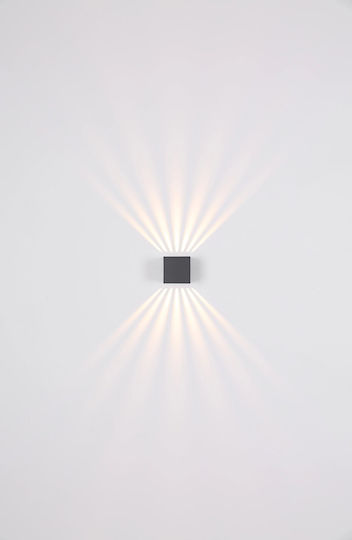 Globo Lighting Wall-Mounted Outdoor Ceiling Light LED IP54 6W with Warm White Light Double Beam 10x10εκ.