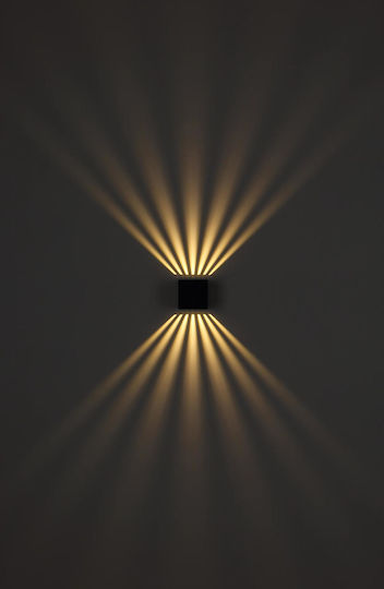 Globo Lighting Wall-Mounted Outdoor Ceiling Light LED IP54 6W with Warm White Light Double Beam 10x10εκ.