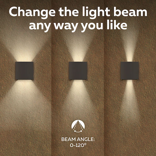 Lampa Wall-Mounted Outdoor Light LED IP54 7W with Warm White Light Double Beam