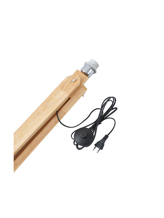 Eurolamp Madera Подова Лампа В145xД45см. с Цокъл за Крушка E27 Бял