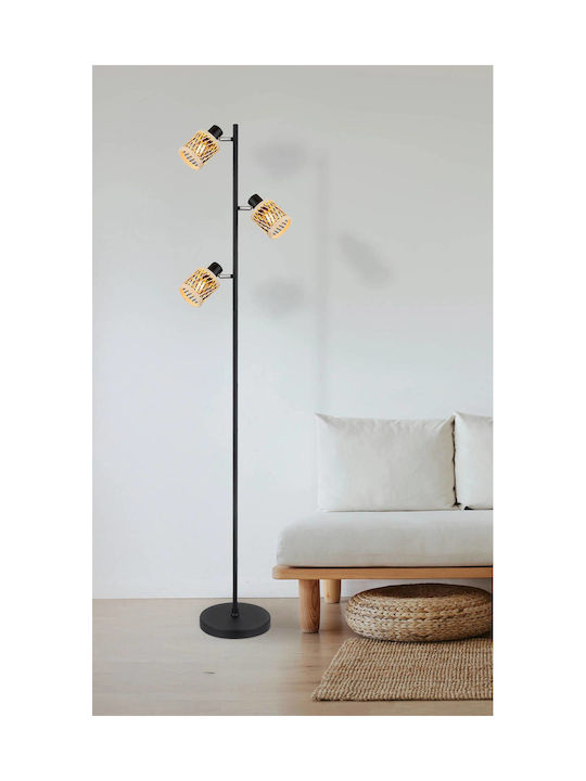Globo Lighting Подова лампа В154см. с цокъл за крушка E14 Черна