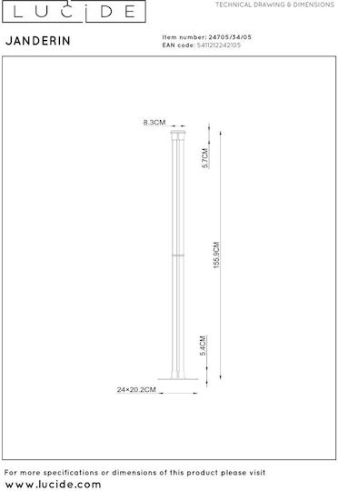 Lucide Lightning Janderin LED Подова Лампа