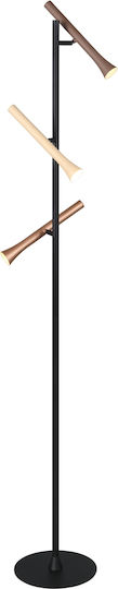 Trio Lighting Fiato LED Φωτιστικό Δαπέδου Υ150xΜ23εκ. με Ρυθμιζόμενο Λευκό Φως 400lm Μαύρο