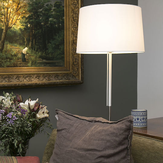 Faro Barcelona Volta Stehlampe Höhe 151xLänge 45cm mit Lampenbirnensockel E27 Nickel Matt