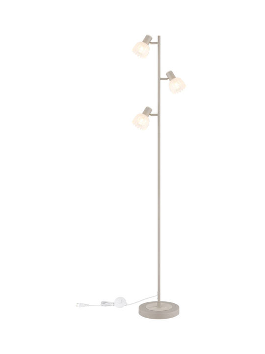 Globo Lighting Floor Lamp Height 154cm with Lamp Bulb Base E14 Beige